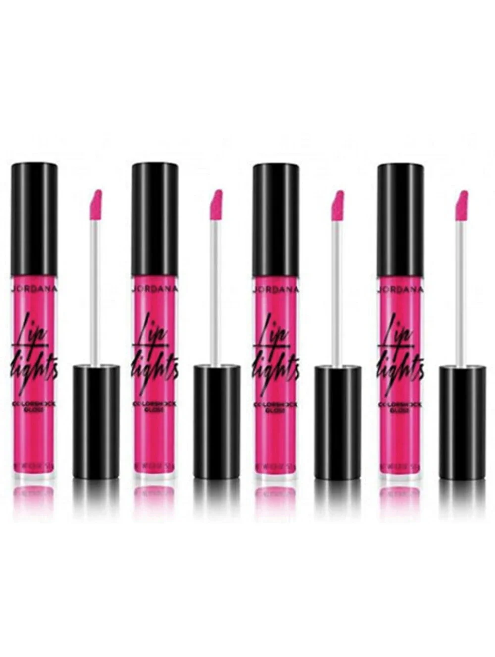 4-Pack New JORDANA Lip Lights Colorshock Gloss in 04 Radiant Raspberry (Sealed)